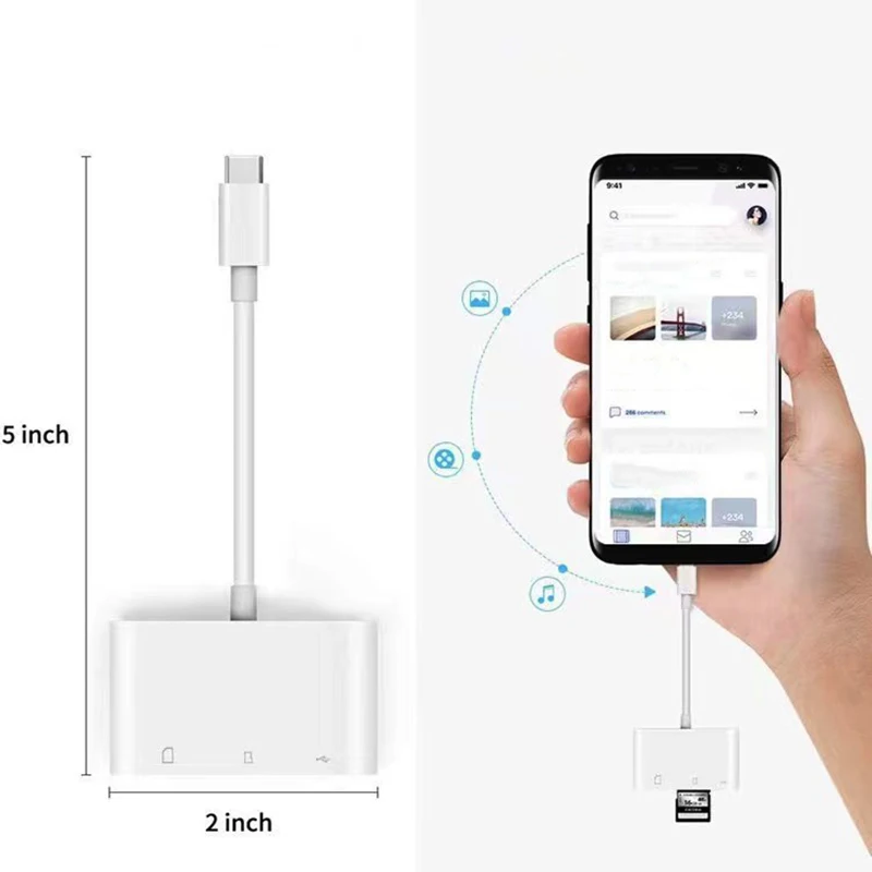 

1-10PCS Type C Adapter TF CF SD Memory Card Reader USB C Card Adapter For Macbook Samsung Huawei Xiaomi OTG Writer Compact Flash