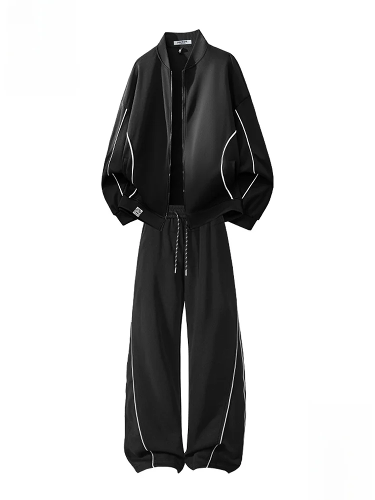 

Мужской спортивный костюм Paul Frank: свободная куртка с воротником-стойкой и брюки, комплект из двух предметов, осенний, с длинным рукавом, из полиэстера, для молодежи