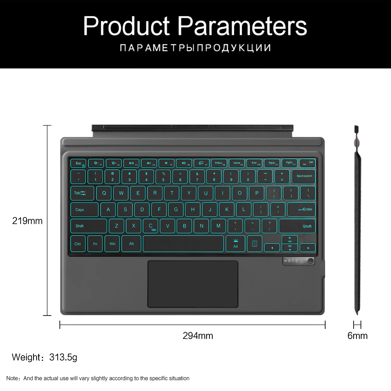 Backlight Keyboard for Microsoft Surface Pro 3 4 5 6 7 7+ Tablet Wireless Magnetic Keyboard for Surface Pro 7/6/5/4/3/7Plus Case