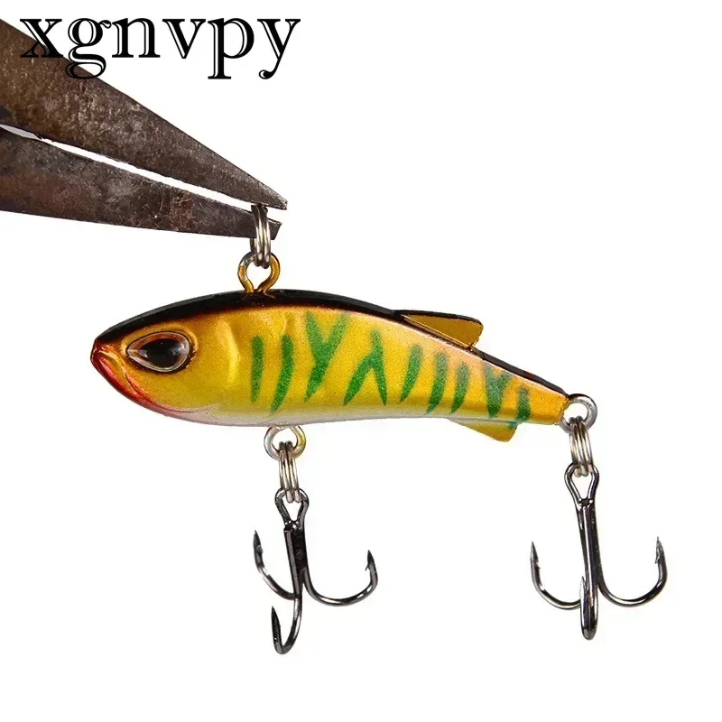 Xgnvpy Luya Bait Mini Long Cast Submerged VIB Plastic Hard Bait 4cm4g Ten Color Bait with Lead Block Three Reinforcement Hooks