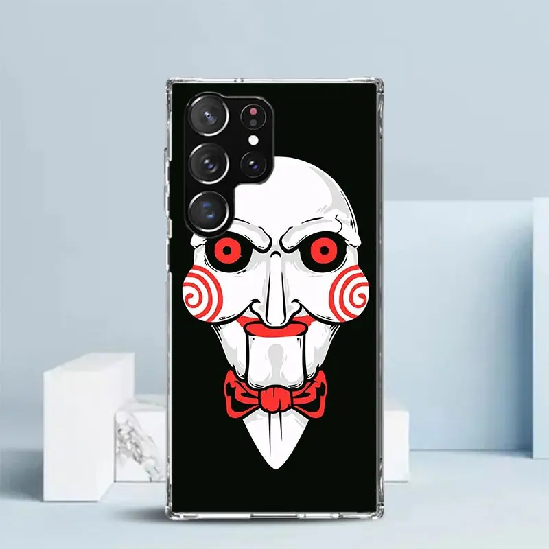 The Jigsaw Killer Horror Phone Case For Samsung Galaxy S22 S23 S24 Ultra S21 S20 FE S10 Plus S10E S9 S8 + S7 Edge Soft TPU Back