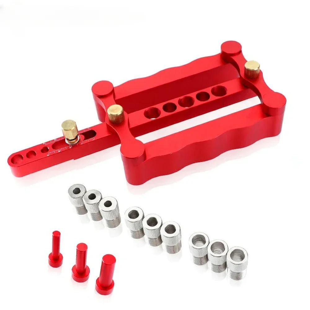 

Self Centering Dowelling Jig Wood Punch Drilling Jig Accessories Woodworking Dowel Hole Drilling Guide with 6/8/10mm Positioner