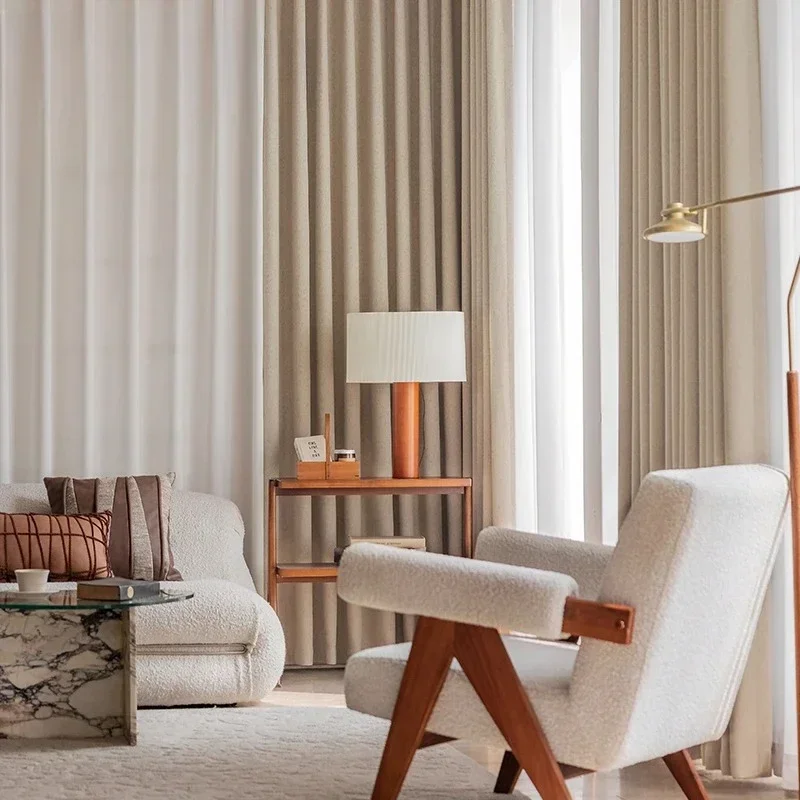 

Custom Size Japanese-style Blackout Solid Color Curtains for Iving Dining Room Bedroom Antique luxury Custom New Window Decor