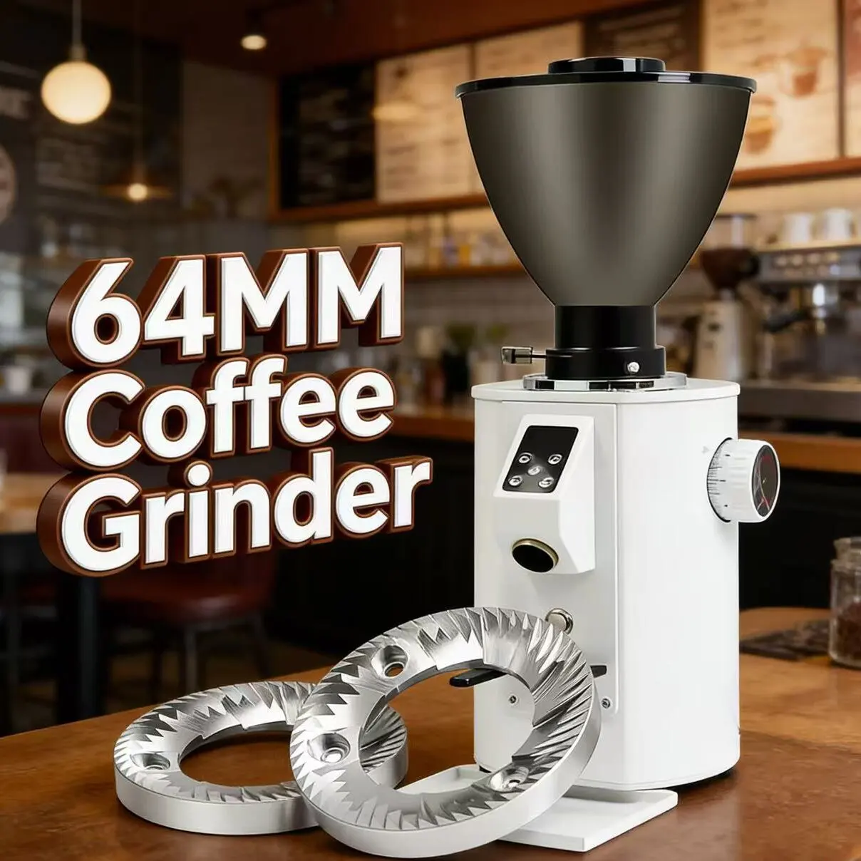 64mm Flat Burr Commercial Espresso Grinder 64mm Electric Coffee Bean Grinder for Coffee Shop Df64 Grinder Electric
