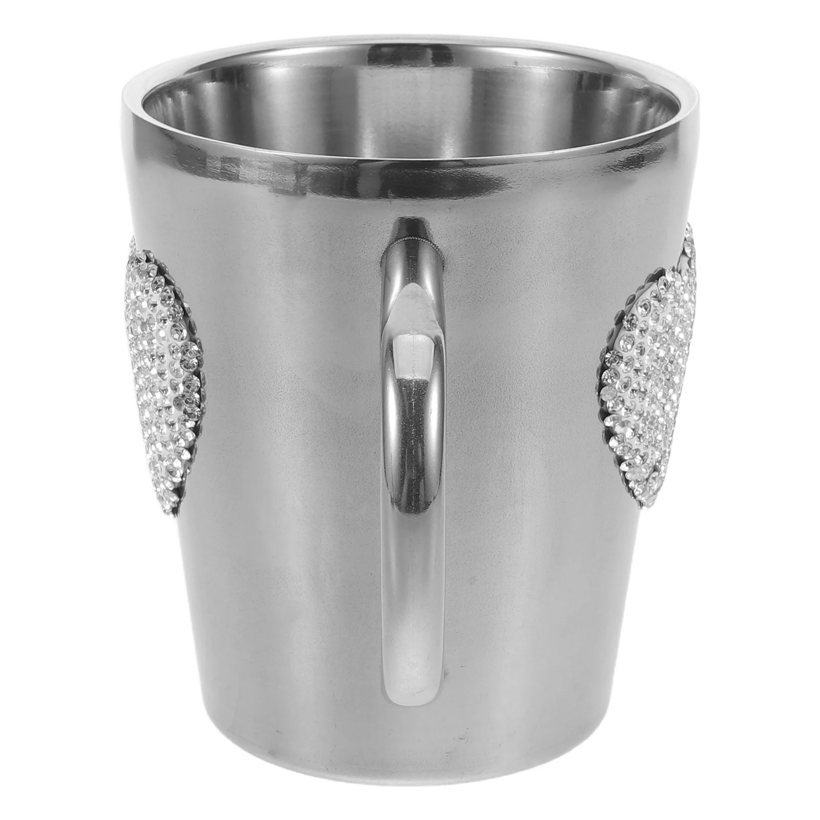 

Heart Rhinestone Stainless Steel Coffee Mug Small Camping Mug Reusable Travel Cup for Iced Coffee Latte Holiday Use