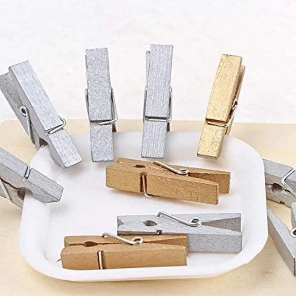 

50/100 шт. мини 25 мм натуральные деревянные зажимы фото зажимы прищепка DIY свадебная вечеринка деревянные зажимы колышки дропшиппинг