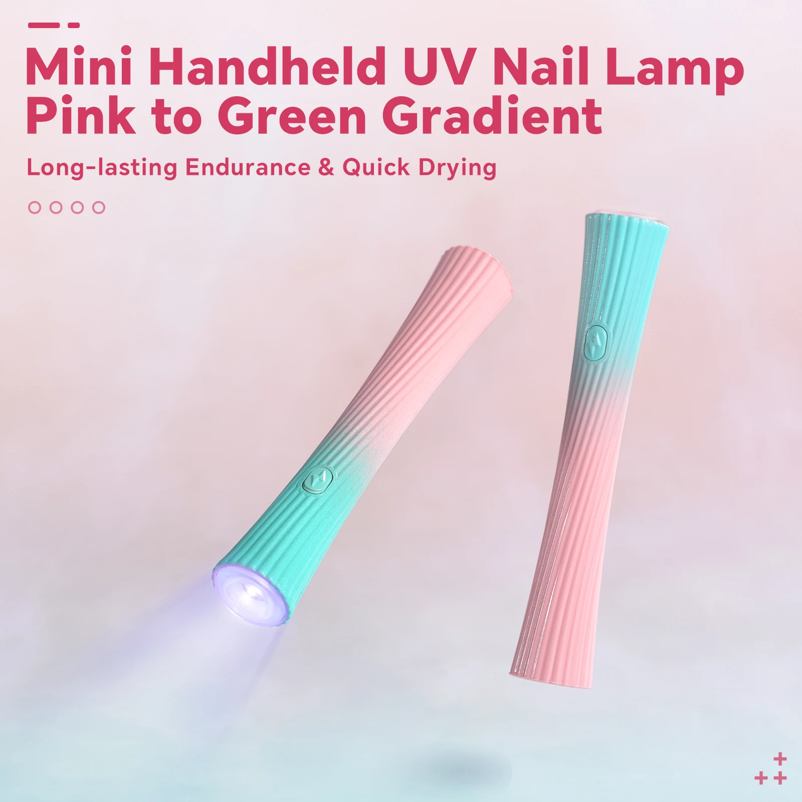 Mini Handheld UV Nail Lamp 3W Pink Green Gradient Portable Mini Nail Lamp For All Gel Polish Quick Dry USB Nail Dryer Machine