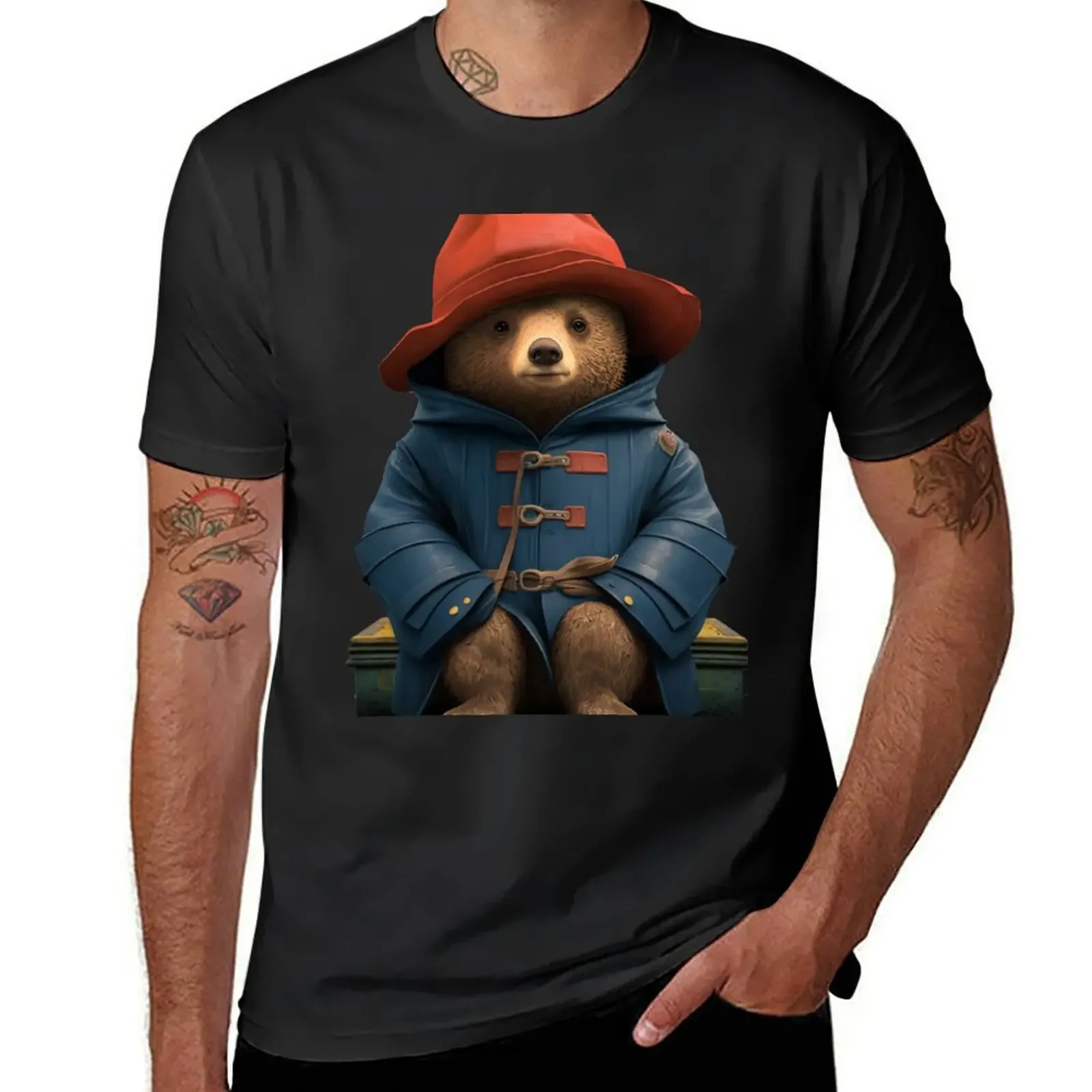 Paddington Bear with Suitcase T-Shirt blanks anime tshirt mens designer t shirt