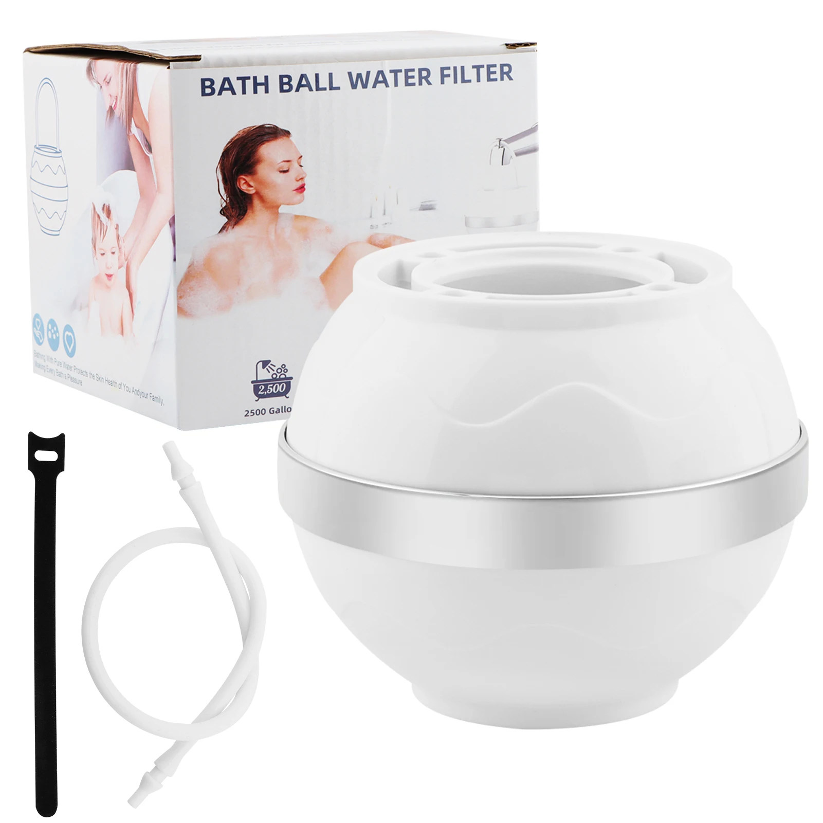 

Bath Ball Filter Easy Install 8 Stages 2500 Gallons For Softer Healthier Skin Tub Kitchen Sink Faucets Replacement Water