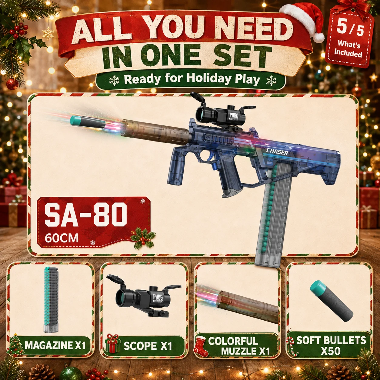 Foam Dart Gun - SA80 Soft Bullet Blaster 60CM Dengan