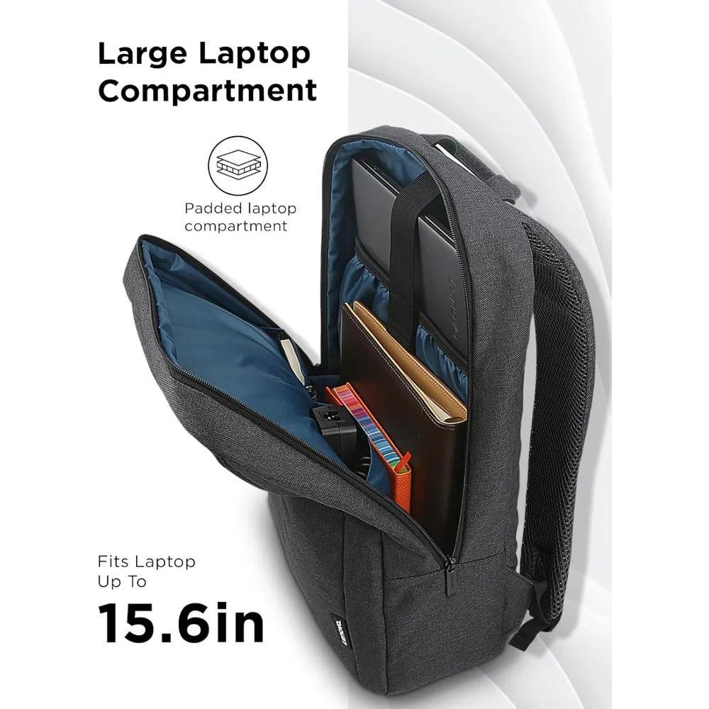Mochila para Laptop de 15,6 Polegadas, Design Leve e Resistente à Água para Uso em Viagens, Negócios ou Universidade na Cor Preta