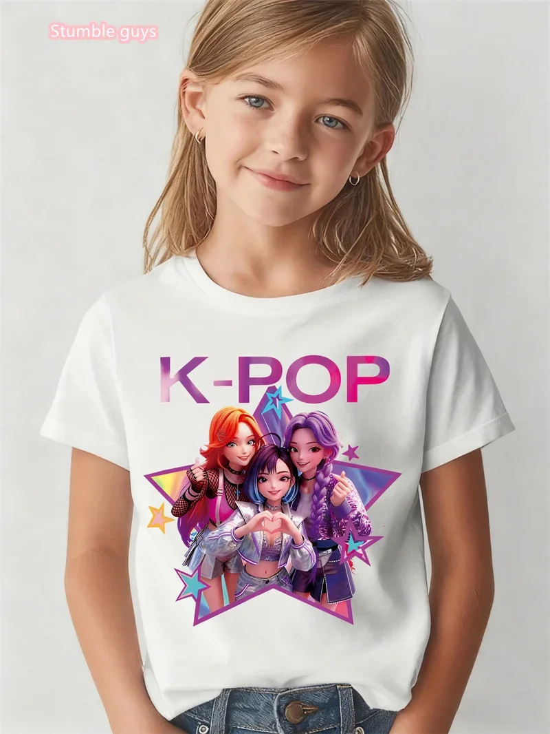 

Fashion Boys Game Theme T-Shirt Trendy Character Print Short Sleeve Anime Clothes Lightweight Summer Casual Tops