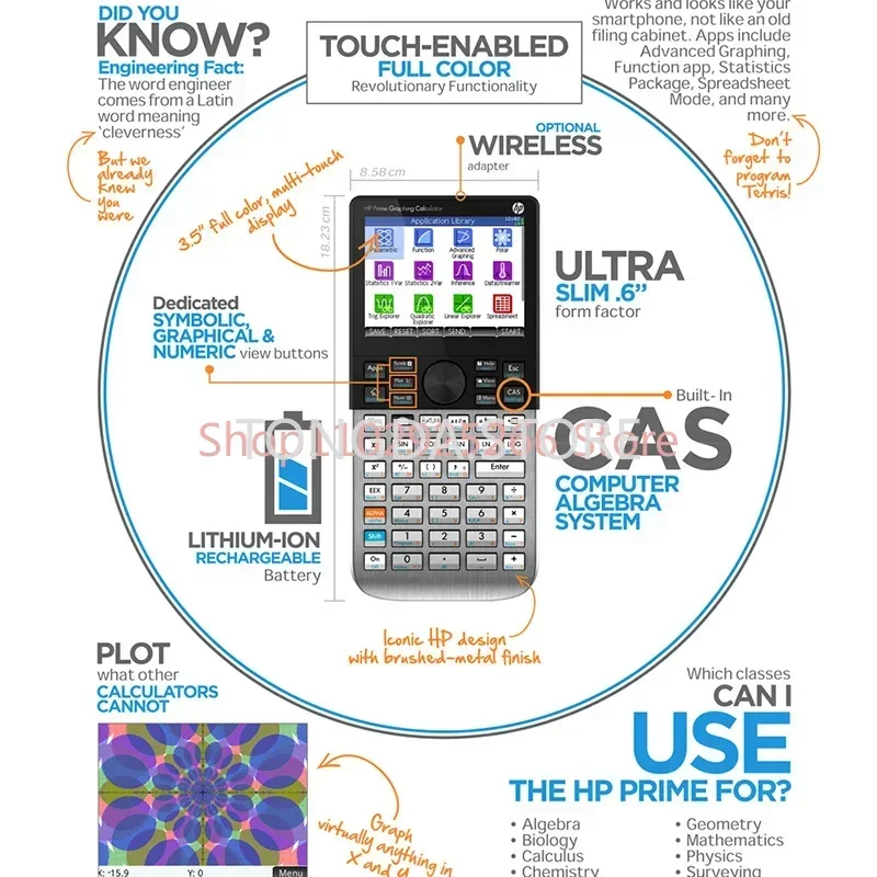 Calculator V-1 Prime 3.5-inch touch color screen V-2 graphic calculator SAT/AP/IB transparent calculator teacher supplies