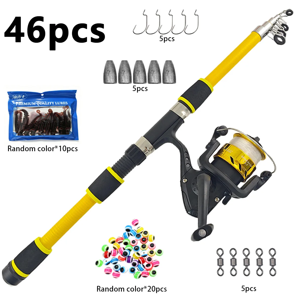 combo fishing rod for fresh and saltwater Reel Heavy duty handles with EVA knobs allows you to winch fish from cover with comfort while its graphite frame is both strong and durable Telescopic Fishing Rod Combo Set