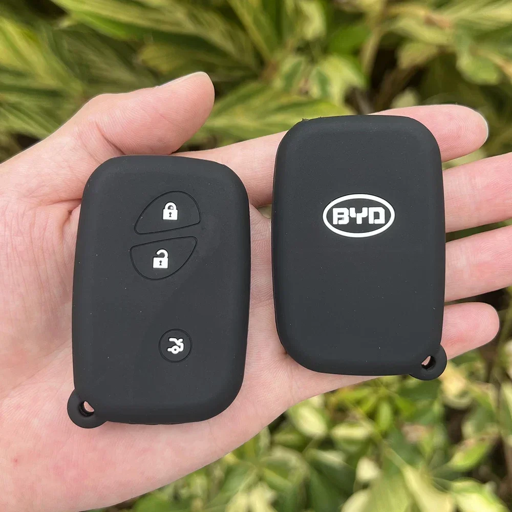 for BYD F3 F0 L3 G3 S6 E6 M6 S7 Keyless Entry Remote Keychain 3 Buttons Smart Car Fob Key Cover Case Skin Protector Accessories