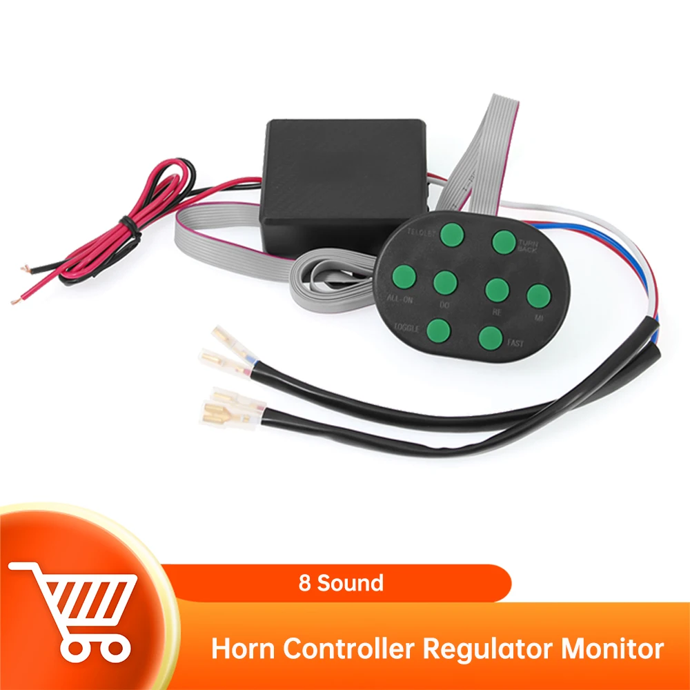 Unidad de controlador de bocina electrónica para coche, controlador de bocina electrónica Musical de 8 sonido, Monitor regulador, controlador de efecto de sonido para coche