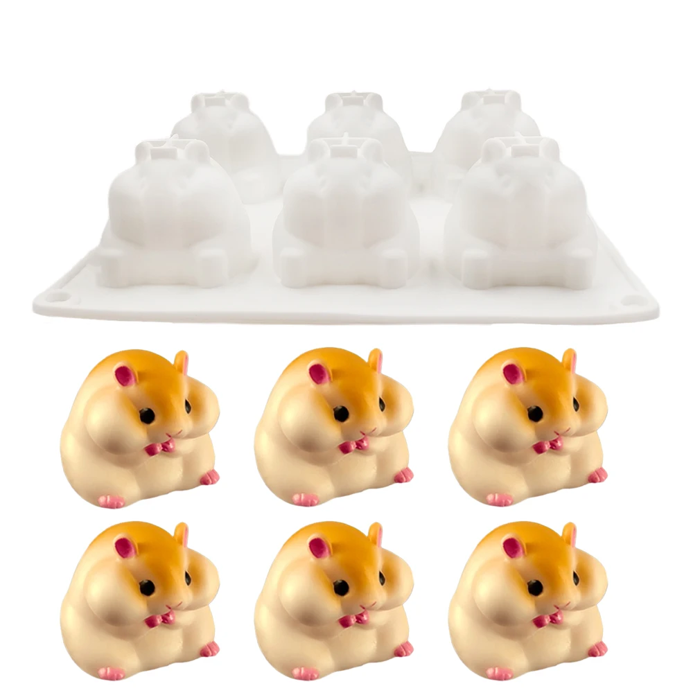 Hamster Silicone Cake Mold Mouse Shape Mousse Mould Cute Hamster Candle Mold Baking Cake Decoration Tools Kitchen Accessories