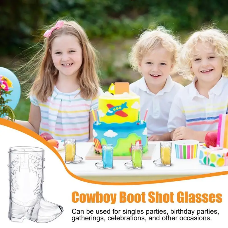 Mini Plastic Cowboy Boot Glasses Clear Cups Reusable Western BeerMugs For Bachelorette Party Decorations Birthday Supplies