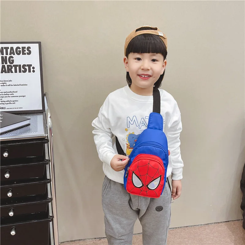 Disney Spiderman Go Shoulder Bag Sling Chest Pack Canvas Sports Teens Crossbody Handbags Men Women Chest Bags Belt Waist Pack