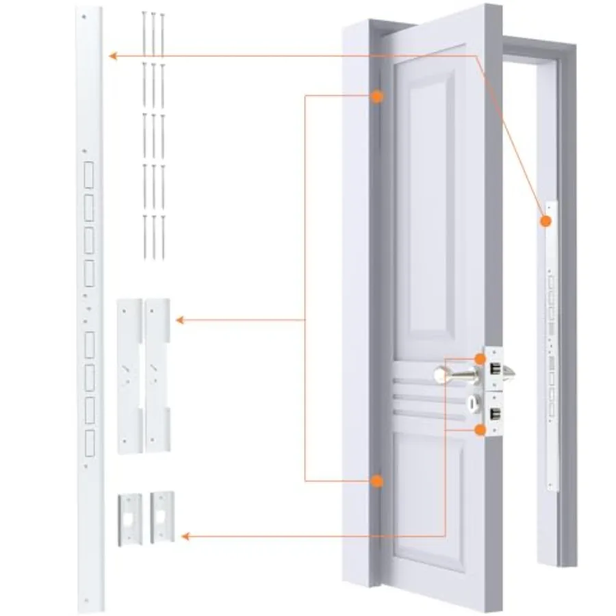 

5-Piece Door Reinforcement Set for Jamb, Frame and Hinges Door Lock Security, Door Jamb Reinforcement Set, Anti Door Kick in He