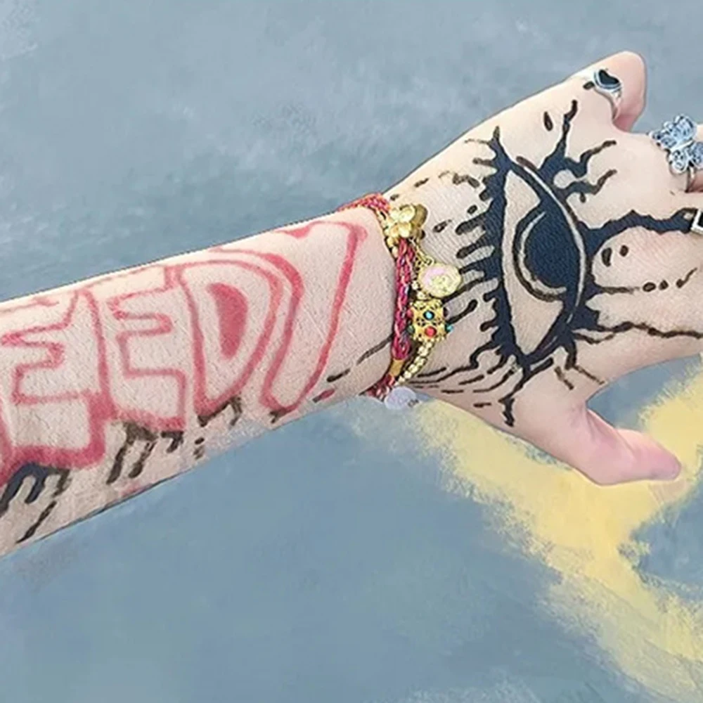 25 جرام أسود/بني/أحمر داكن طبيعي حناء هندية وشم لصق للوشم المؤقت طلاء الجسم كريم فني مخروطي لتقوم بها بنفسك طلاء الوشم الحبر