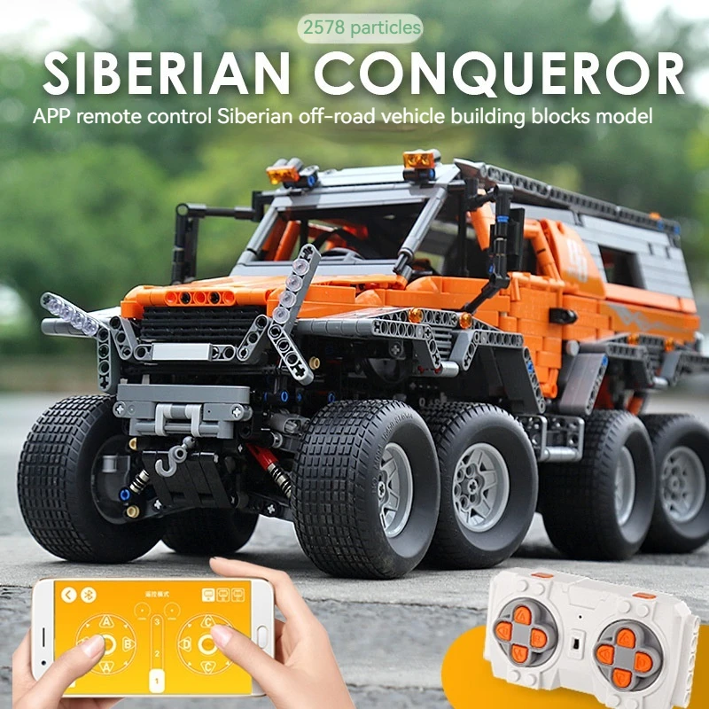 13088moc Siberia Conqueror Motor RC Model SUV Series Building Car fuoristrada fai da te assemblato Building Blocks giocattolo Car Gift