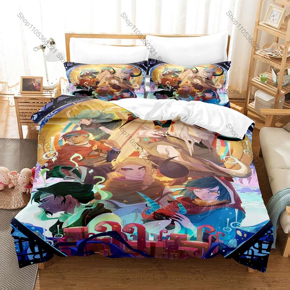 Pyre Game Duvet Cover + 2 Pillowcases, Fantasy Game Art Print Bedding Set Soft Fabric for Gamers Bedroom Decor & Gift