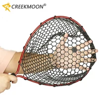 Redes de Pesca Portátiles Ultraligeras de Aleación de Aluminio con Silicona Suave Resistente al Desgaste, Red de Pesca Manual para Pesca con Mosca