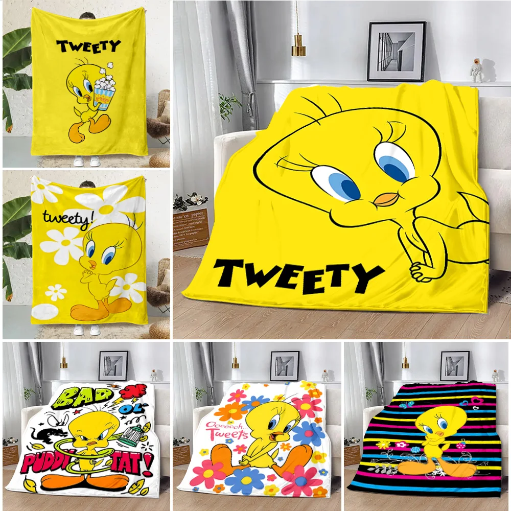 Cartoon Cute Tweeties Birds  Printed Blanket Picnic Blankets Warm Blanket Soft and Comfortable Blanket Home Travel Birthday