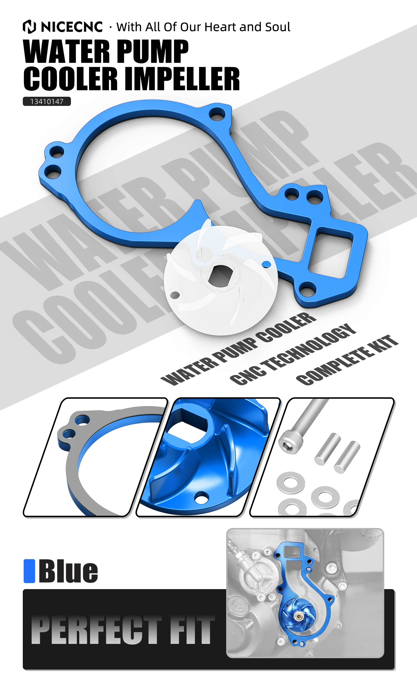 (EU-Lager) NICECNC Für KTM 690 SMC/R 690 Enduro/R Duke /R Wasserpumpen-Kühler-Lüfterblatt-Abstandshalter Für Husqvarna 701 Enduro /Supermoto – Detail 7