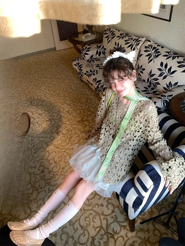 

DULA Good Home Aosphere een Me Puffy ort Skirt Women Summer A-Line Fairy Skirt High Waist Flower Bud f-length Skirt