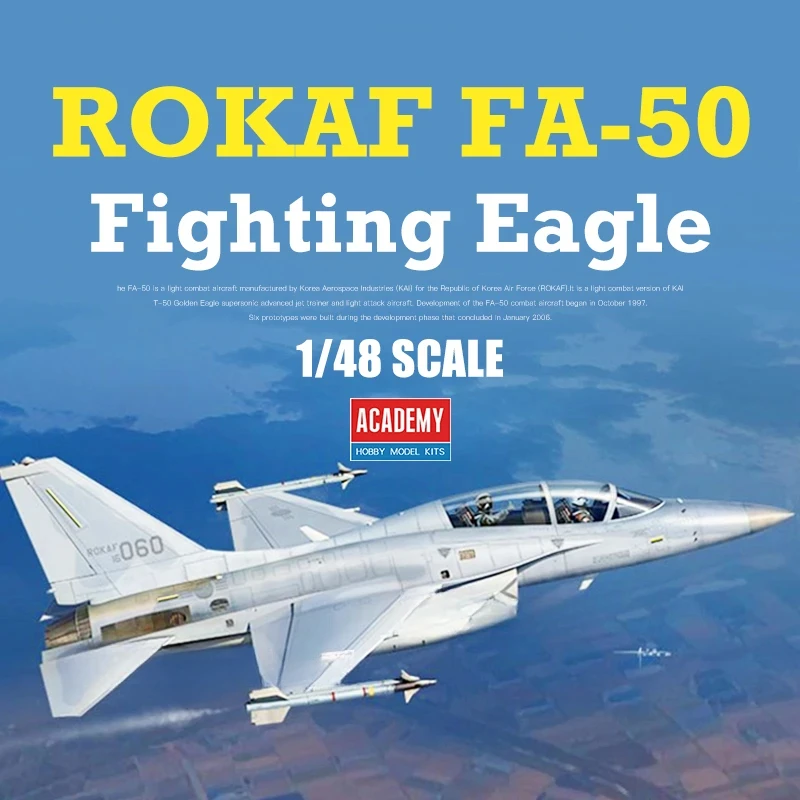 Academy Assembled Aircraft Model Kit 12366 ROKAF FA-50 Fighting Eagle 1/48 Scale