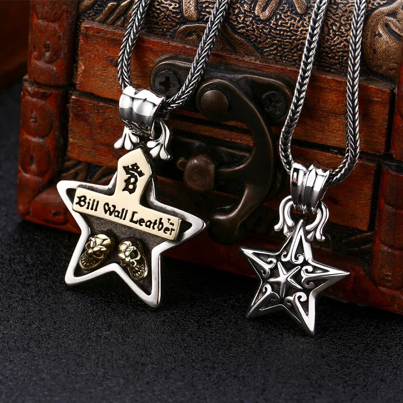 wholesale-s925-pure-silver-necklace-pendant-for-men-and-women-five-star-skull-thai-silver-retro-vintage-vintage-vintage-vintag