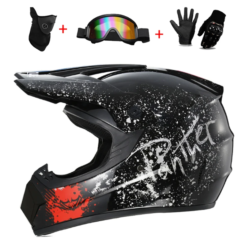 Motor Jeugd Kinderen Kind volledige helm Kinderhelmen Motocross Casco Moto Off-road bril Handschoenen Beschermende fietscasque