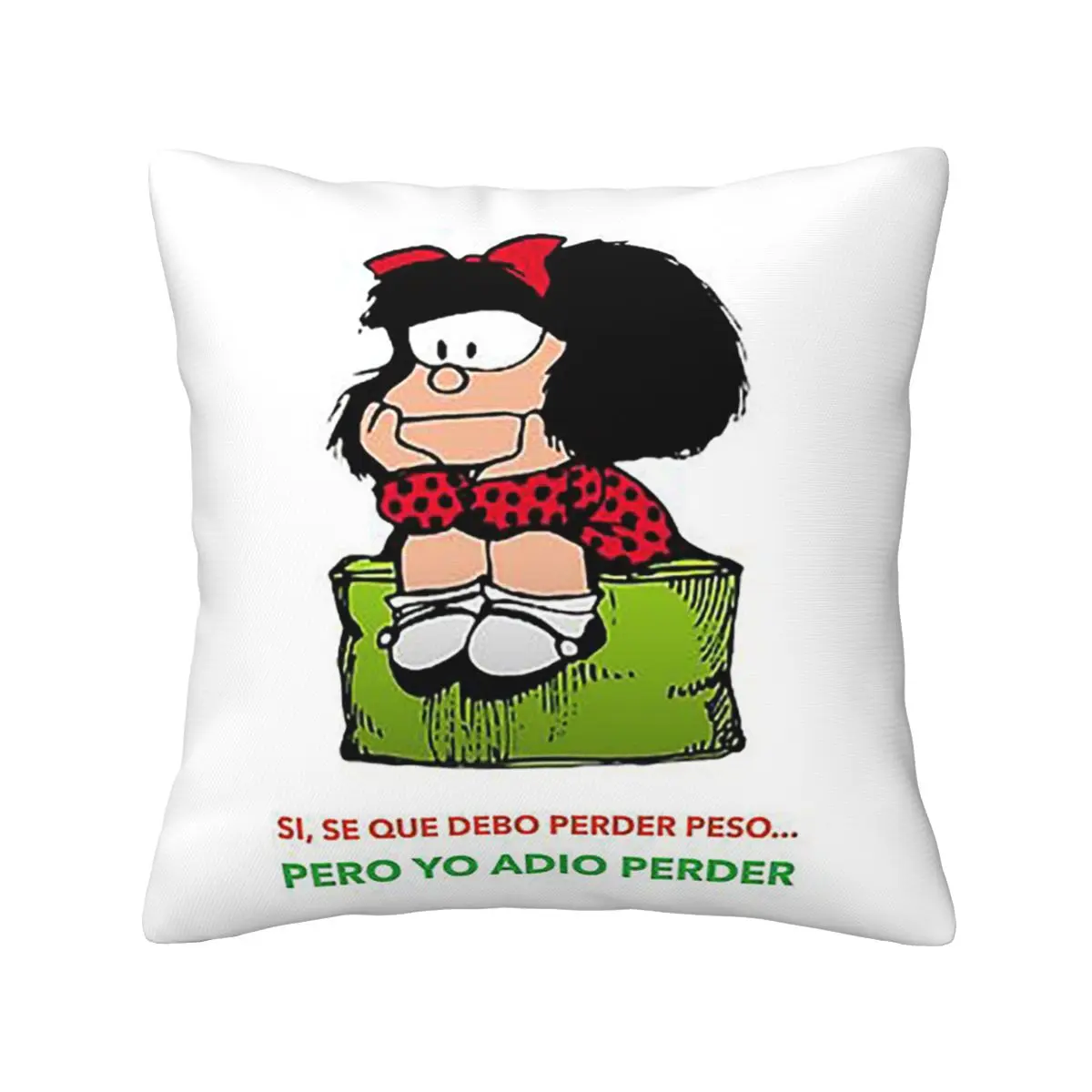 Mafalda Quino Comics Square Pillowcase Pillow Cover Cushion Zip Decorative Comfort Throw Pillow for Home Car