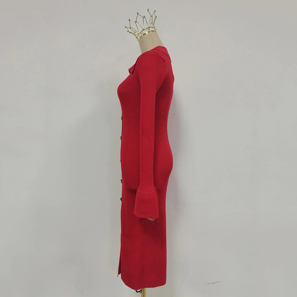 Robe tricotée à Base de tempérament Socialite, nouvelle collection automne 2025, sac ajusté montrant des fesses fines, jupe longue tricotée