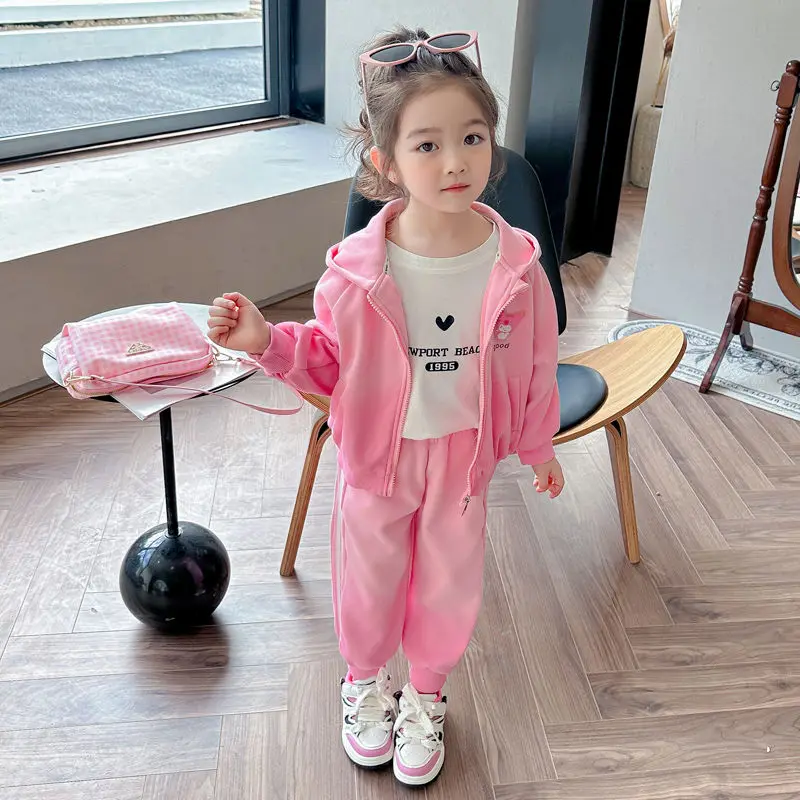 

2025 Spring Autumn Kawaii MINISO Anime My Melody Long Sleeve Coat Pants Cute Children Casual Hooded Jacket Clothes Gifts for Kid