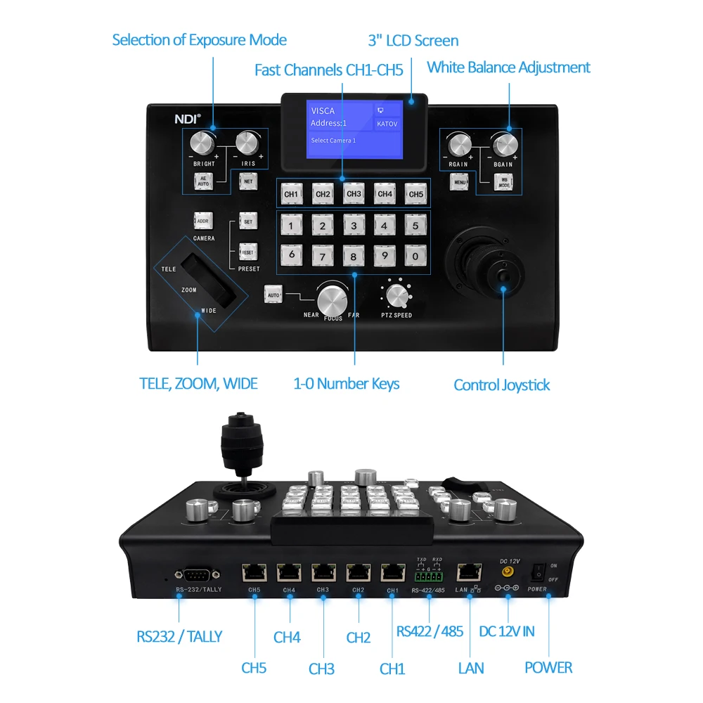 Ptz Joystick Controller Rs485 Controller With Joystick for Camera JT510C