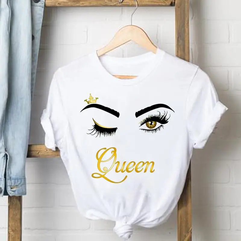 Camiseta de manga curta com unha feminina, camiseta feminina, letra de unha, roupa dos anos 90, blusa fashion, camisetas gráficas de verão