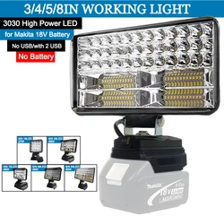 3/4/5/8Inch Led Light Portable Spotlights Cordless Outdoor Working Fishing Handheld Emergency Tools Light Fit Makita 18V Battery