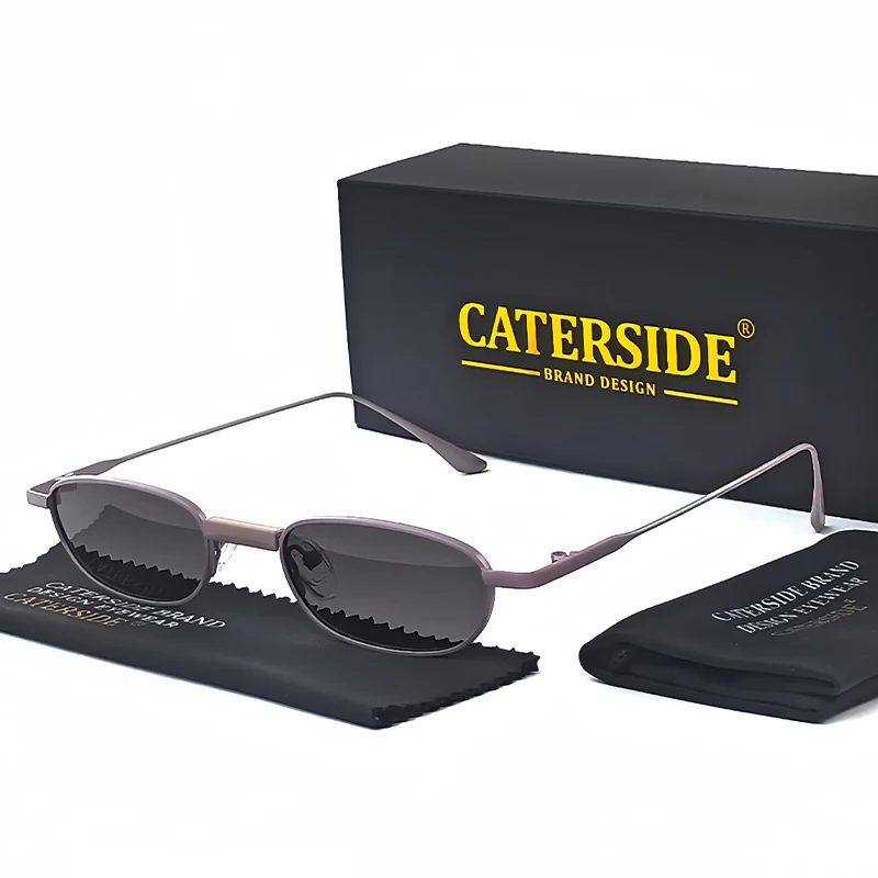 CATERSIDE Retro Polarisierte Sonnenbrille für Herren Kleiner Rahmen TAC-Gläser Punk-Sonnenbrille für Damen Angeln Outdoor Party Brille Sommer – Detail 7