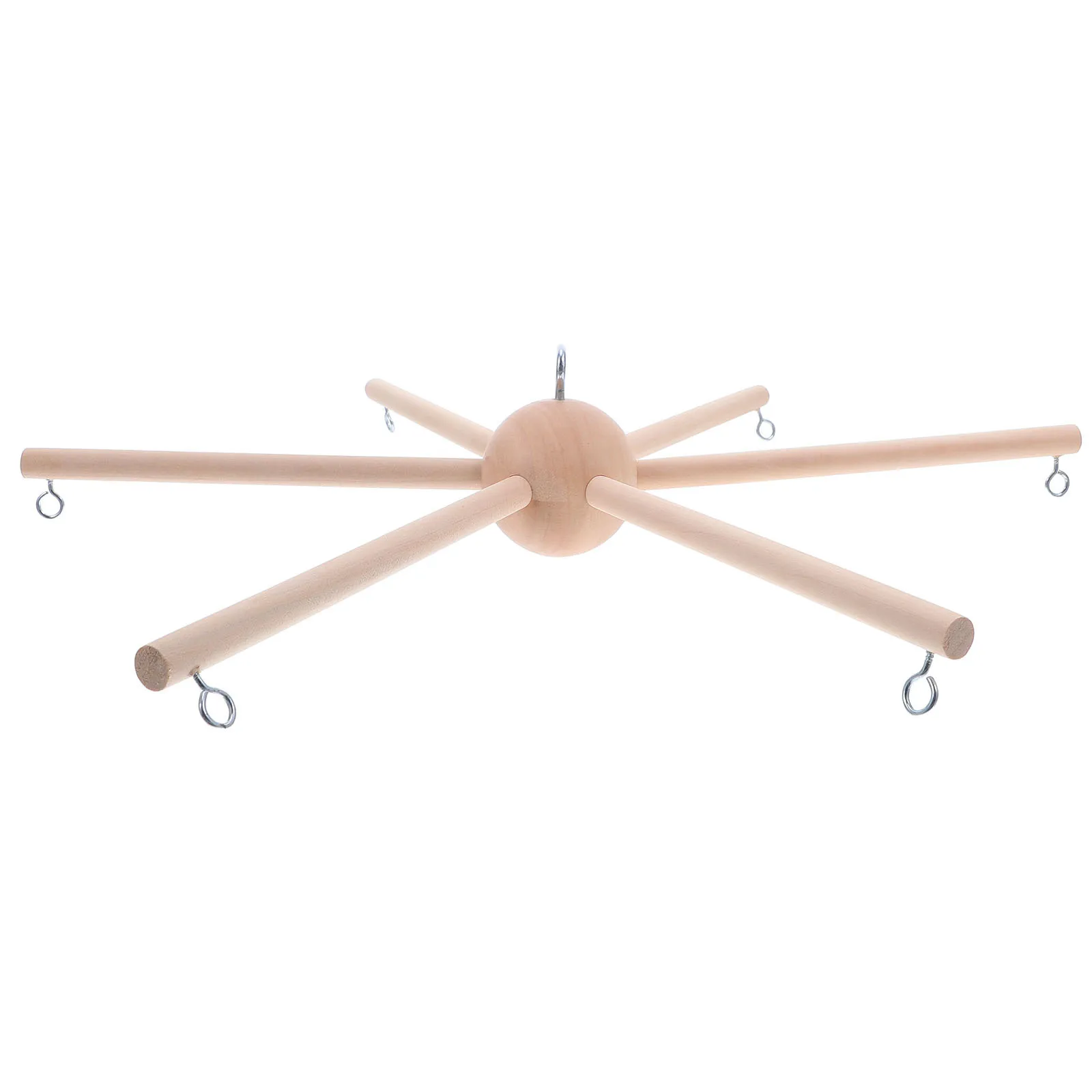 1 set 1 Set Wooden Wind Chime Frame 6-Arm For Diy Nursery Mobile Baby Room Decor Hanging Infant Room Accessories Craft Kit