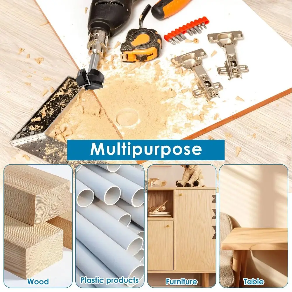 

Открывалка для петель с 3 канавками, 35 мм, шестигранный регулируемый ограничитель, деревообрабатывающее сверло, твердосплавный наконечник, профессиональный деревянный шнек, настольный резак