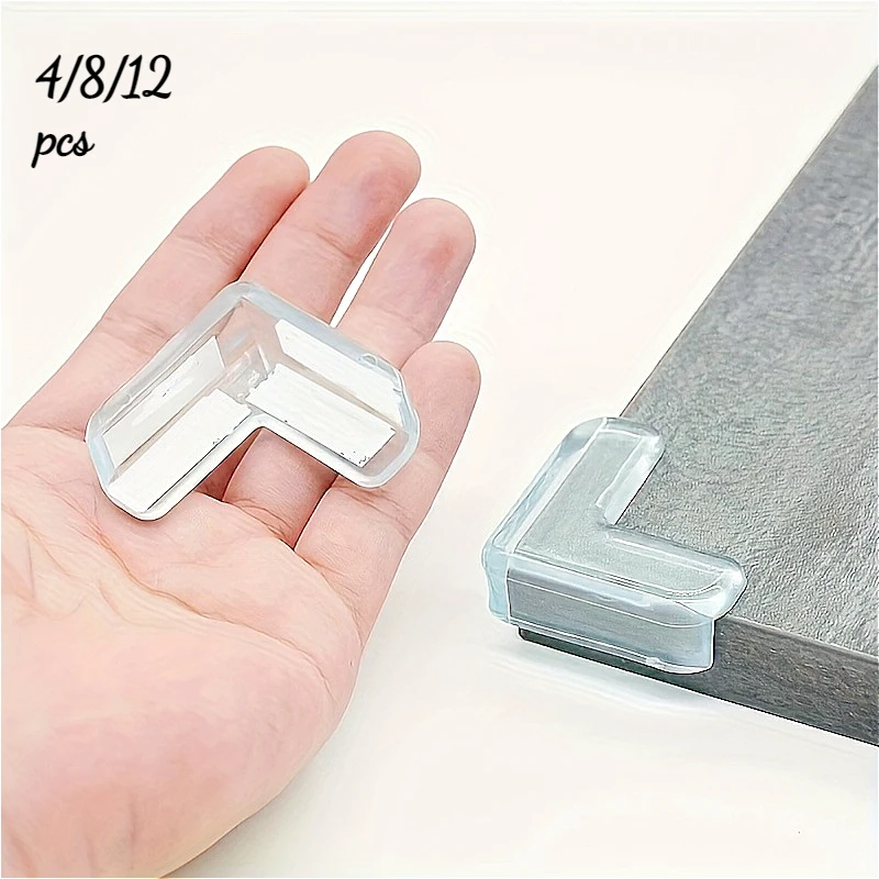 4/8/12 PCS Transparent Anti Collision Angle PVC Pad Child Safety Corner Guard Baby Collision Proof Protector Table Corner