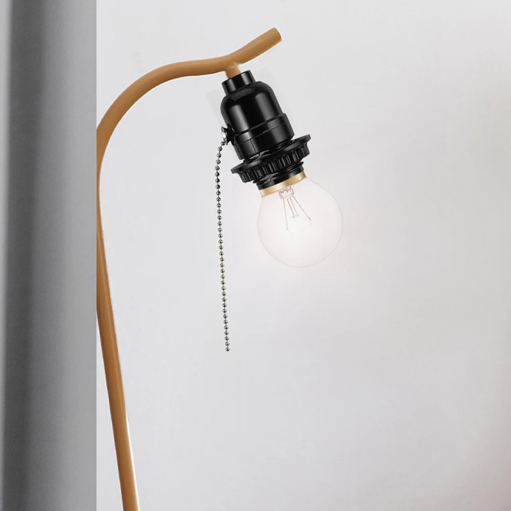 

2pcs E27 Lamp Holder Durable ABS Pull Chain Switch Socket Vintage Light Bulb Base Adapter Replacement Ceiling Holder Socket
