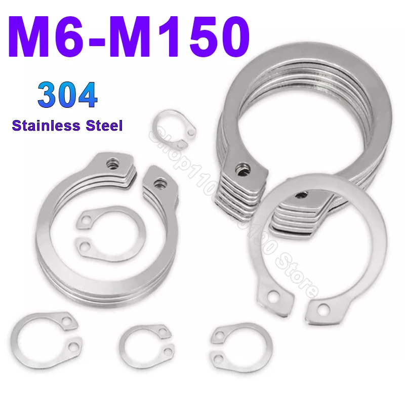 

1-50pcs M6 M7 M8 M9 M10 M11-M150 C type External Circlip Retaining Rings for Shaft 304 Stainless Steel Circlip Snap Rings DIN471