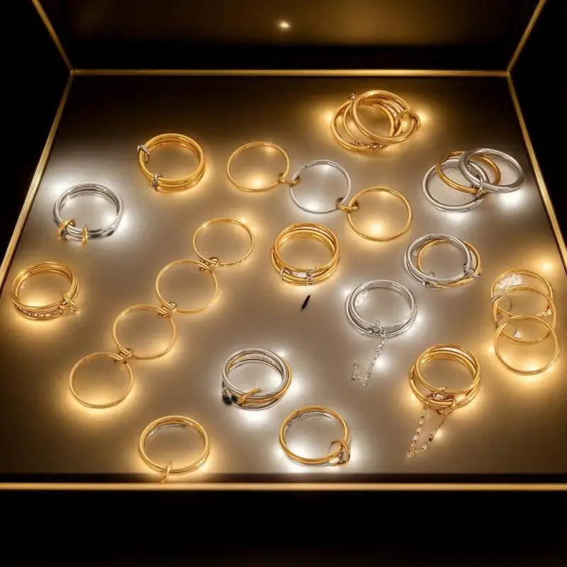 Модное уникальное женское кольцо из нержавеющей стали 2025 года — водонепроницаемое золотое, полый нерегулярный геометрический дизайн, очаровательные ювелирные изделия