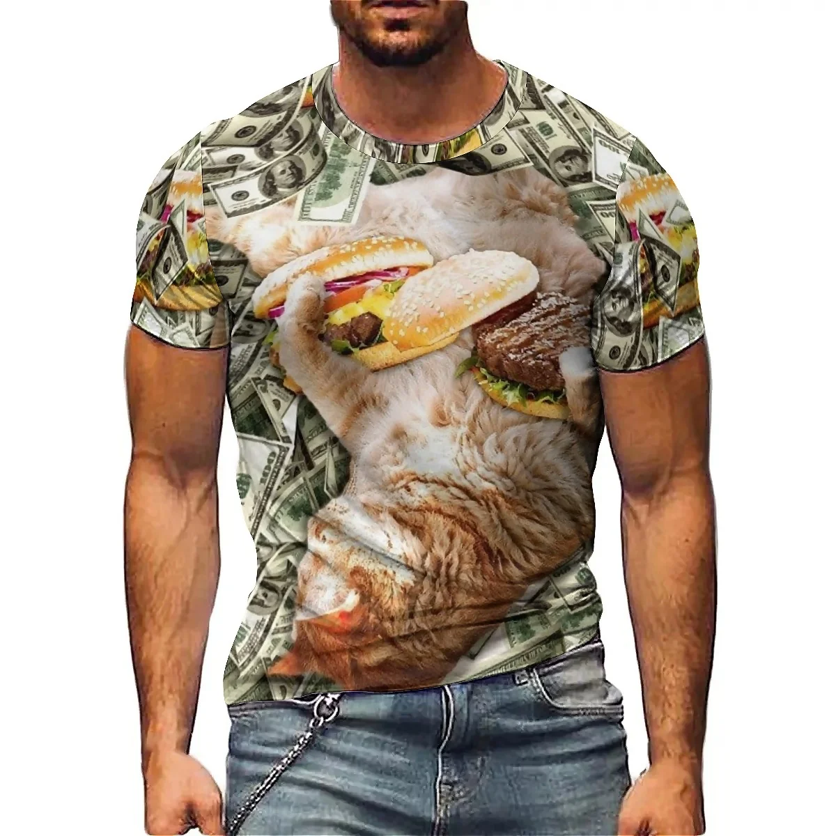 

Summer Novelty Men's 3D Printed Short-Sleeved T-Shirts Are Soft and Comfortable,
