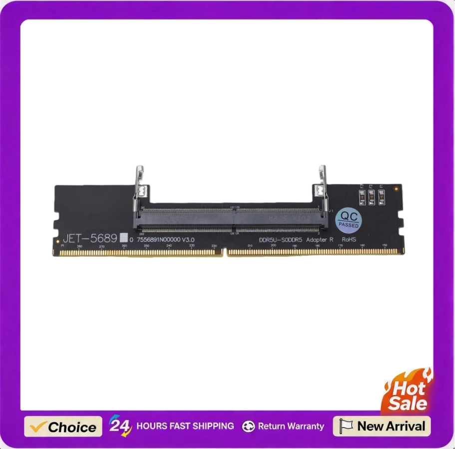 DDR5 U-DIMM to SO DDR5 RVS Adapter Card Laptop to Desktop Memory Converter DDR5 Memory Adapter Card for Computer Repair