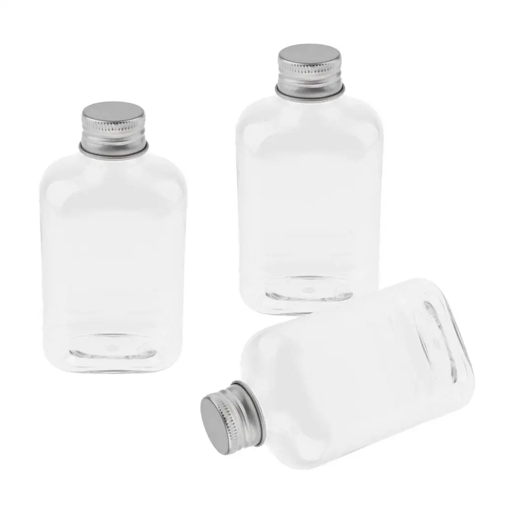 Recipiente recarregável com Silver Caps, Garrafa de viagem vazia para loção e xampu, 2x3x150ml